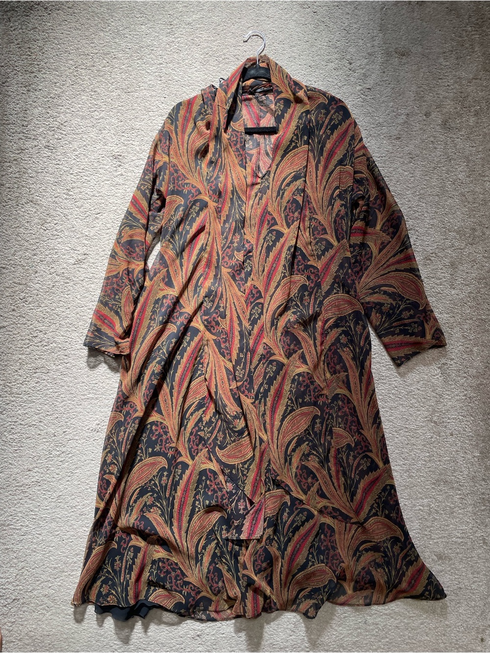 Zara Brown Paisley Long Sleeve Maxi Dress - Picture 4 of 5